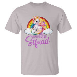 Mermicorn Squad T Shirt Mermaids Unicorns Birthday Party Rainbow TS11 Ice Gray Print Your Wear