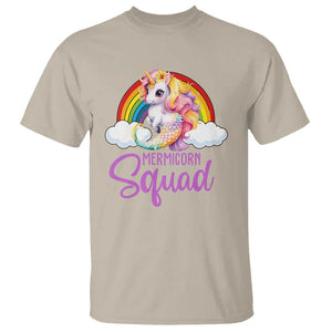 Mermicorn Squad T Shirt Mermaids Unicorns Birthday Party Rainbow TS11 Sand Print Your Wear