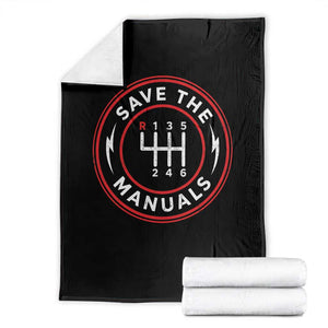 Save The Manuals Gear Shift Car Lover Throw Blanket TS11 Black Print Your Wear