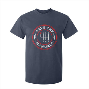Save The Manuals Gear Shift Car Lover T Shirt For Kid TS11 Navy Print Your Wear