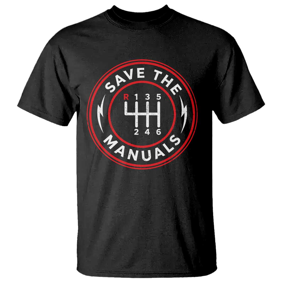 Save The Manuals Gear Shift Car Lover T Shirt TS11 Black Print Your Wear
