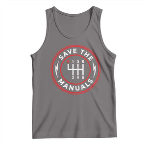 Save The Manuals Gear Shift Car Lover Tank Top TS11 Deep Heather Print Your Wear