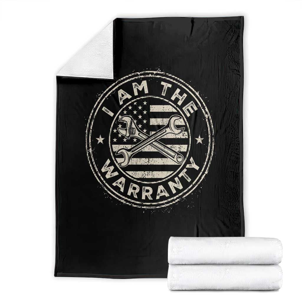 I Am The Warranty Funny Mechanic Throw Blanket Race Car Parts Repair Guy Vintage American Flag TS11 Black Print Your Wear