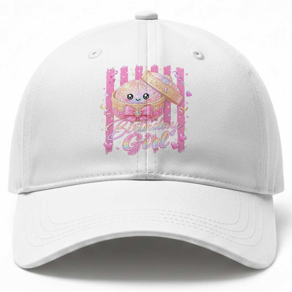 Birthday Girl Cute Glitter Dumpling Baseball Cap Kawaii Food Squishy Summer Stripes TS11 Print Your Wear