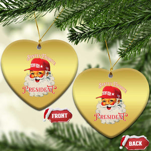 Trump Supporter Christmas Ornament Santa's Favorite President Trump 2024 Xmas TS11 Heart Gold Print Your Wear