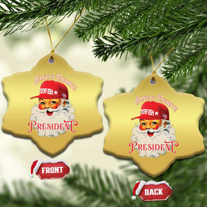 Trump Supporter Christmas Ornament Santa's Favorite President Trump 2024 Xmas TS11 Snow Flake Gold Print Your Wear