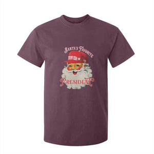 Trump Supporter T Shirt For Kid Santa's Favorite President Trump 2024 Christmas TS11 Maroon Print Your Wear