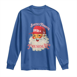 Trump Supporter Long Sleeve Shirt Santa's Favorite President Trump 2024 Christmas TS11 Royal Blue Print Your Wear