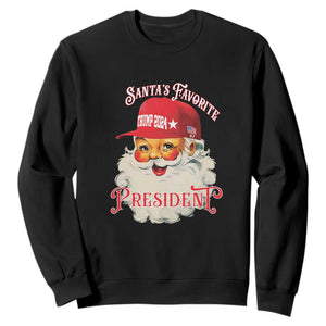 Trump Supporter Sweatshirt Santa's Favorite President Trump 2024 Christmas TS11 Black Print Your Wear