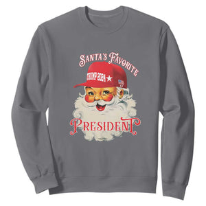 Trump Supporter Sweatshirt Santa's Favorite President Trump 2024 Christmas TS11 Charcoal Print Your Wear