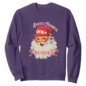 Trump Supporter Sweatshirt Santa's Favorite President Trump 2024 Christmas TS11 Purple Print Your Wear