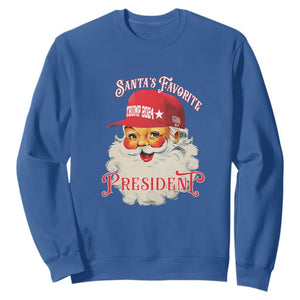 Trump Supporter Sweatshirt Santa's Favorite President Trump 2024 Christmas TS11 Royal Blue Print Your Wear