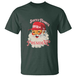 Trump Supporter T Shirt Santa's Favorite President Trump 2024 Christmas TS11 Dark Forest Green Print Your Wear