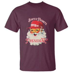 Trump Supporter T Shirt Santa's Favorite President Trump 2024 Christmas TS11 Maroon Print Your Wear