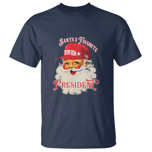 Trump Supporter T Shirt Santa's Favorite President Trump 2024 Christmas TS11 Navy Print Your Wear