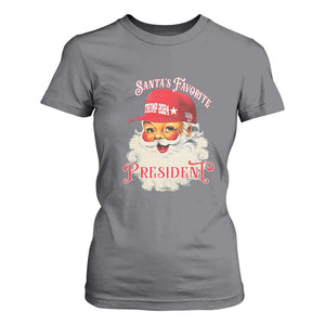 Trump Supporter T Shirt For Women Santa's Favorite President Trump 2024 Christmas TS11 Charcoal Print Your Wear