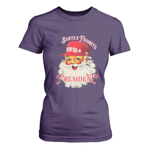 Trump Supporter T Shirt For Women Santa's Favorite President Trump 2024 Christmas TS11 Purple Print Your Wear