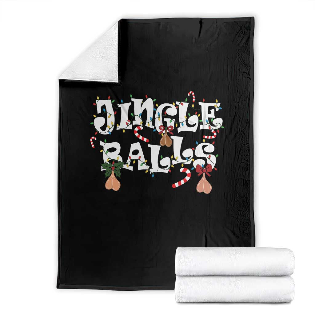 Funny Naughty Christmas Jingle Balls Throw Blanket Santa Xmas Jingle Bells Adult Joke TS11 Black Print Your Wear