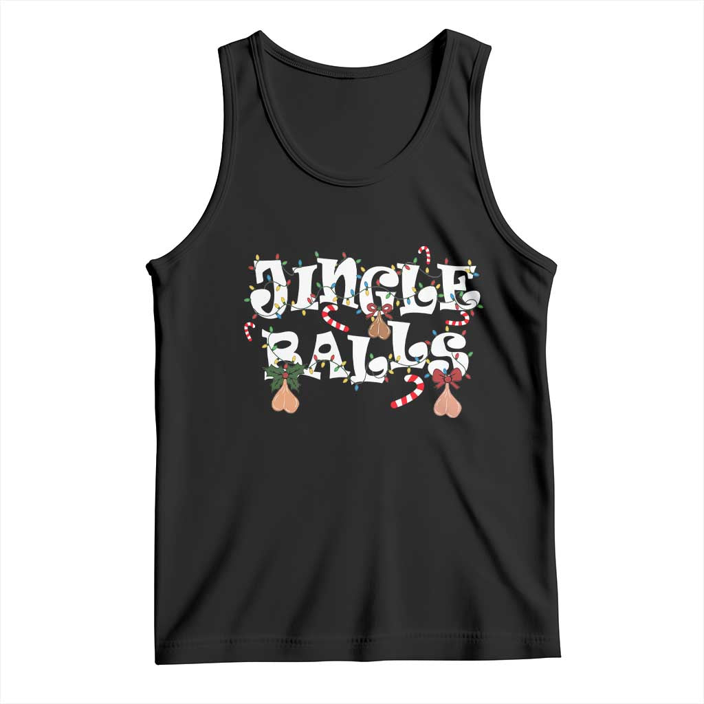 Funny Naughty Christmas Jingle Balls Tank Top Santa Xmas Jingle Bells Adult Joke TS11 Black Print Your Wear