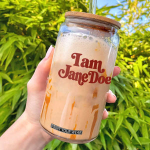 I Am Jane Doe Glass Can Retro Women Support Movement