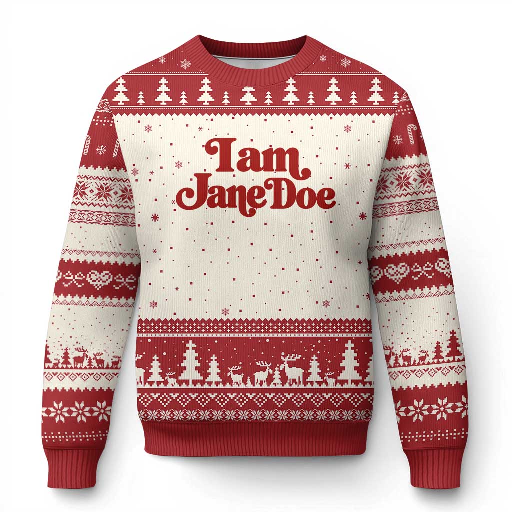 I Am Jane Doe Ugly Christmas Sweater Retro Women Support Movement