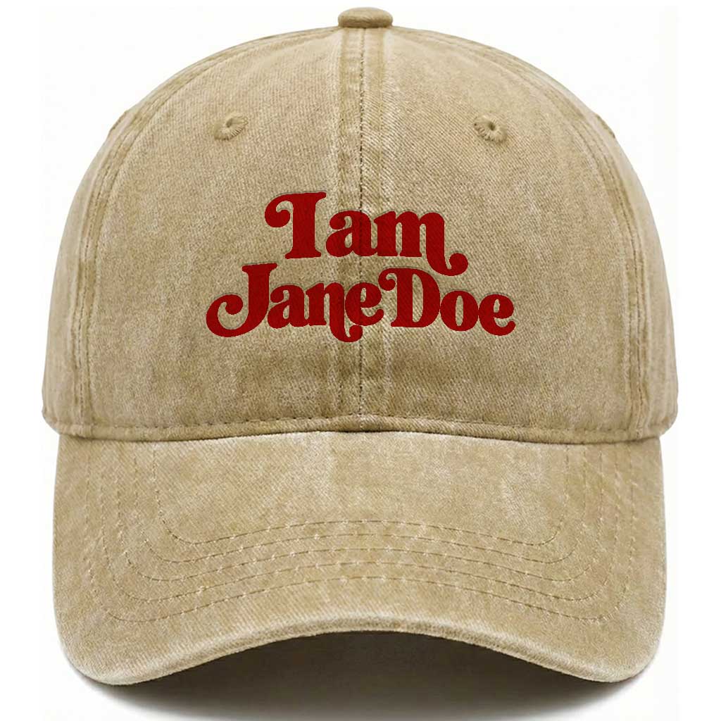 I Am Jane Doe Washed Cotton Baseball Cap Retro Women Support Movement