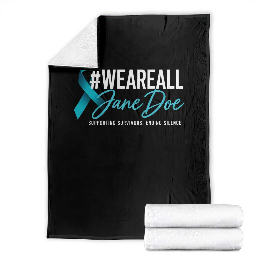 We Are All Jane Doe Throw Blanket Supporting Survivors Ending Silence Sexual Assault Awareness Ribbon