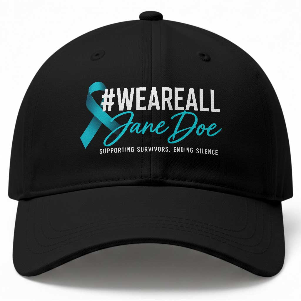 We Are All Jane Doe Baseball Cap Supporting Survivors Ending Silence Sexual Assault Awareness Ribbon