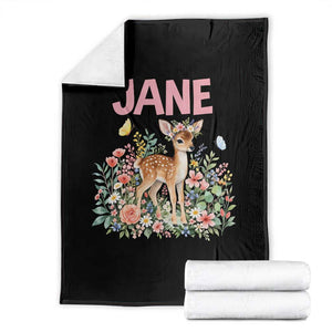 Jane Doe Floral Deer Puns Throw Blanket Protect Survivors and Womens Movement