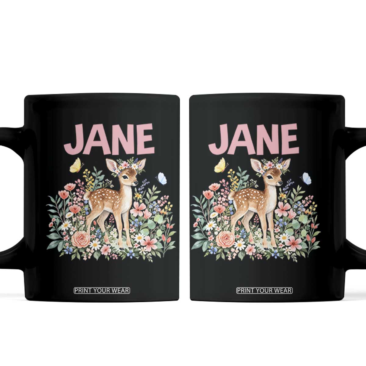 Jane Doe Floral Deer Puns Coffee Mug Protect Survivors and Womens Movement