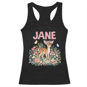 Jane Doe Floral Deer Puns Racerback Tank Top Protect Survivors and Womens Movement