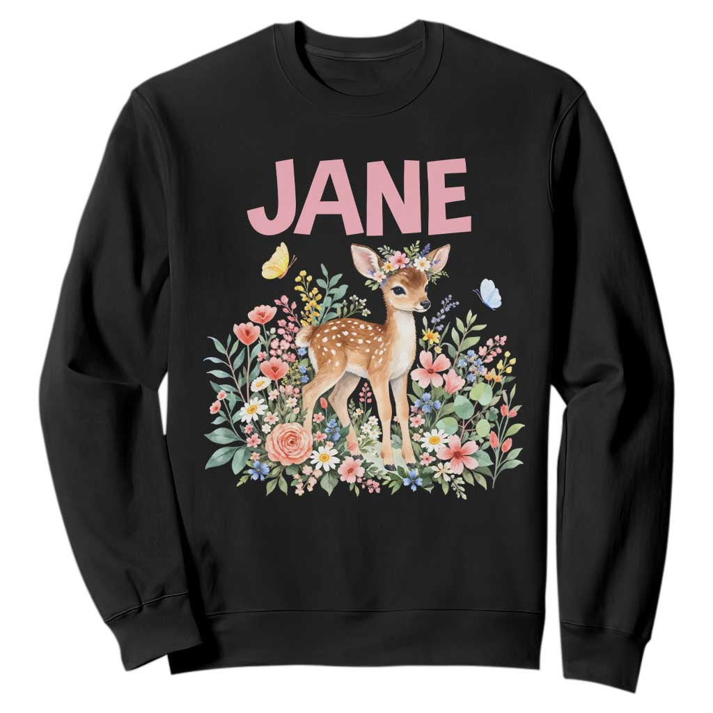 Jane Doe Floral Deer Puns Sweatshirt Protect Survivors and Womens Movement