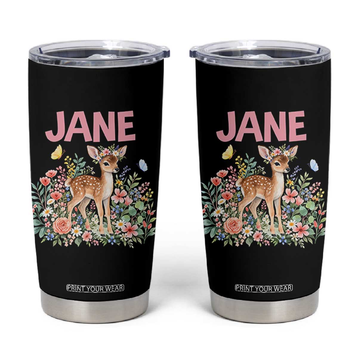 Jane Doe Floral Deer Puns Tumbler Cup Protect Survivors and Womens Movement