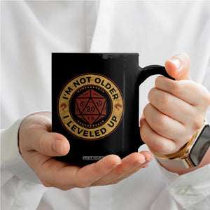 Funny RPG Gamer I Am Not Older I Leveled Up Coffee Mug Vintage D20 Tabletop TS11 Print Your Wear
