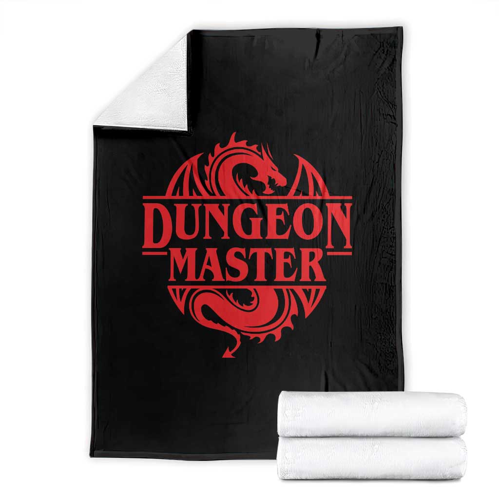 Funny Dungeon Master Throw Blanket RPG Gamer D20 Tabletop Red Dragon TS11 Black Print Your Wear