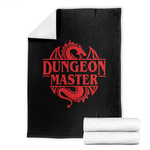 Funny Dungeon Master Throw Blanket RPG Gamer D20 Tabletop Red Dragon TS11 Black Print Your Wear