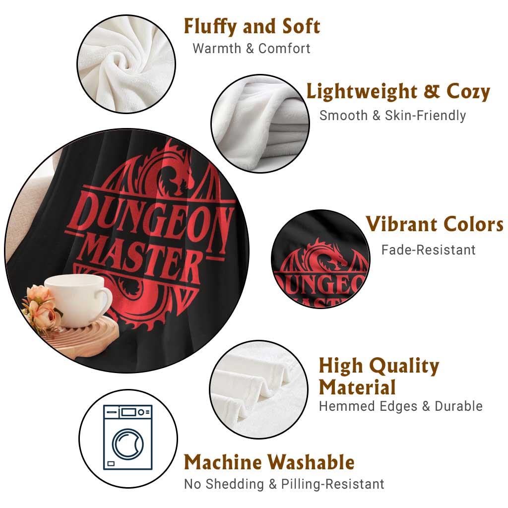 Funny Dungeon Master Throw Blanket RPG Gamer D20 Tabletop Red Dragon TS11 Print Your Wear