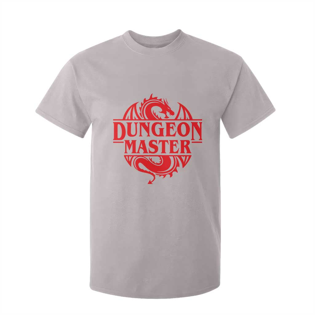 Funny Dungeon Master T Shirt For Kid RPG Gamer D20 Tabletop Red Dragon TS11 Ice Gray Print Your Wear
