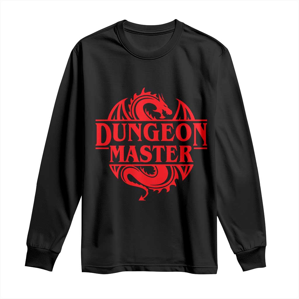 Funny Dungeon Master Long Sleeve Shirt RPG Gamer D20 Tabletop Red Dragon TS11 Black Print Your Wear