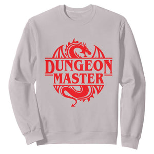 Funny Dungeon Master Sweatshirt RPG Gamer D20 Tabletop Red Dragon TS11 Ice Gray Print Your Wear