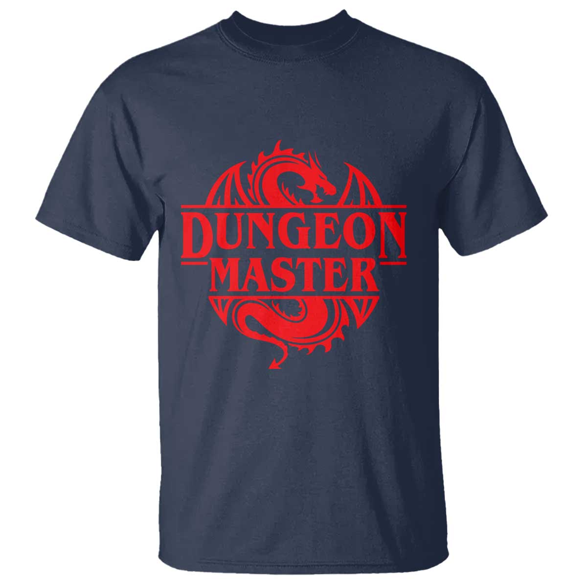 Funny Dungeon Master T Shirt - RPG Gamer D20 Tabletop Red Dragon Humor Tee TS11 Navy Print Your Wear