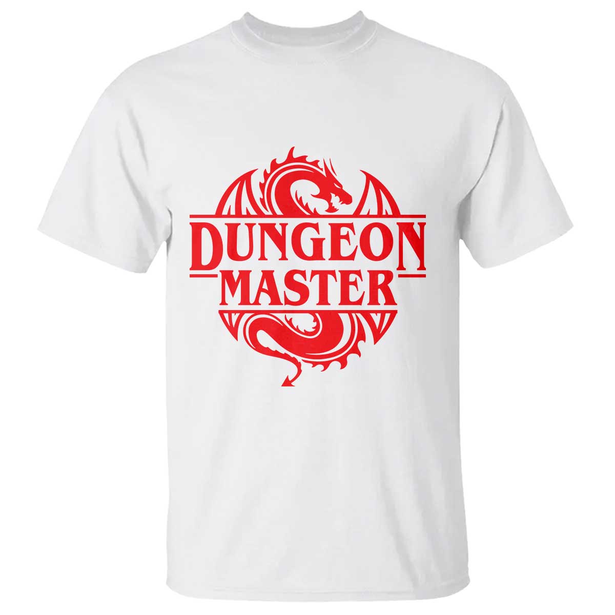 Funny Dungeon Master T Shirt - RPG Gamer D20 Tabletop Red Dragon Humor Tee TS11 White Print Your Wear