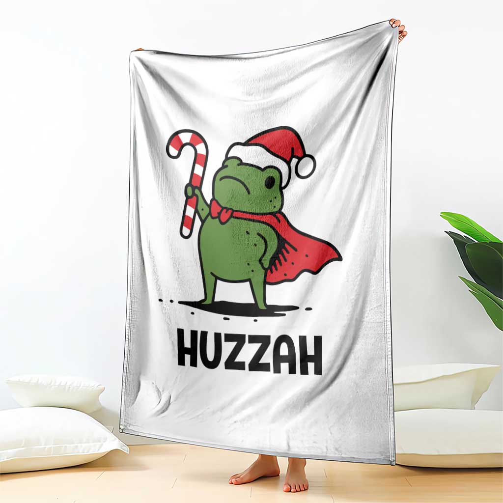 Funny Christmas Huzzah Frog Knight Meme Quote Throw Blanket TS11 Print Your Wear