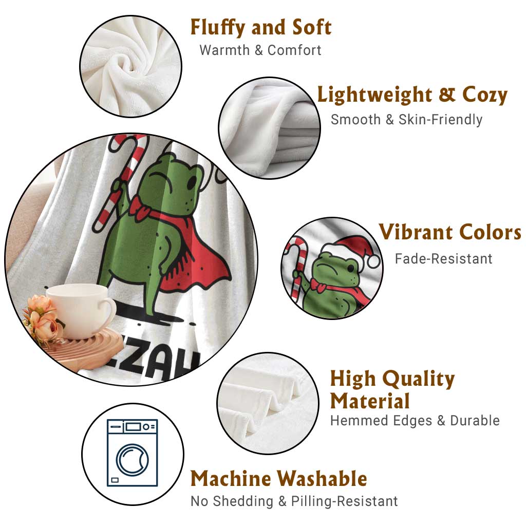 Funny Christmas Huzzah Frog Knight Meme Quote Throw Blanket TS11 Print Your Wear