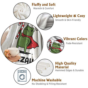 Funny Christmas Huzzah Frog Knight Meme Quote Throw Blanket TS11 Print Your Wear