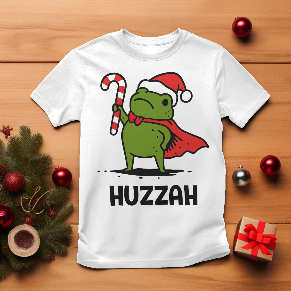 Funny Christmas Huzzah Frog Knight Meme Quote T Shirt TS11 White Print Your Wear