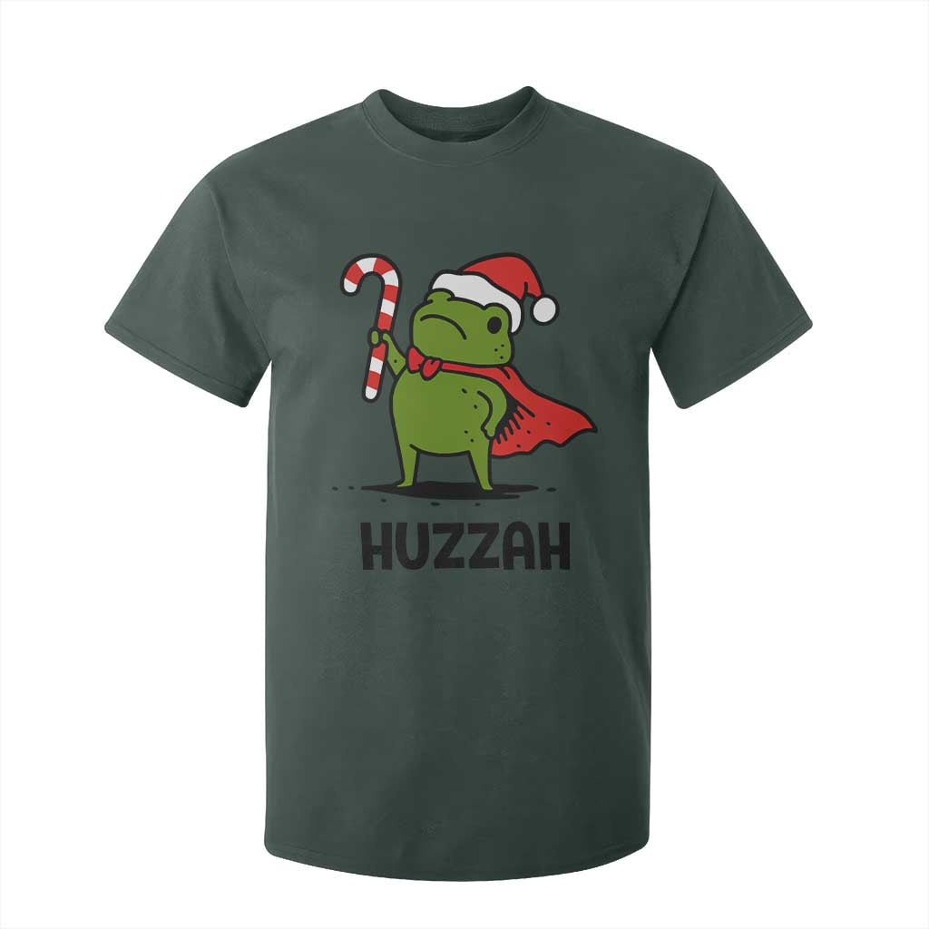 Funny Christmas Huzzah Frog Knight Meme Quote T Shirt For Kid TS11 Dark Forest Green Print Your Wear