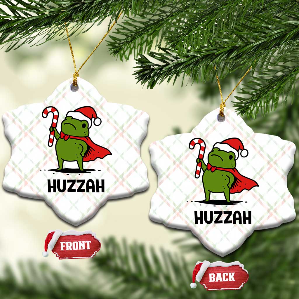 Funny Christmas Huzzah Frog Knight Meme Quote Ceramic Ornament TS11 Print Your Wear