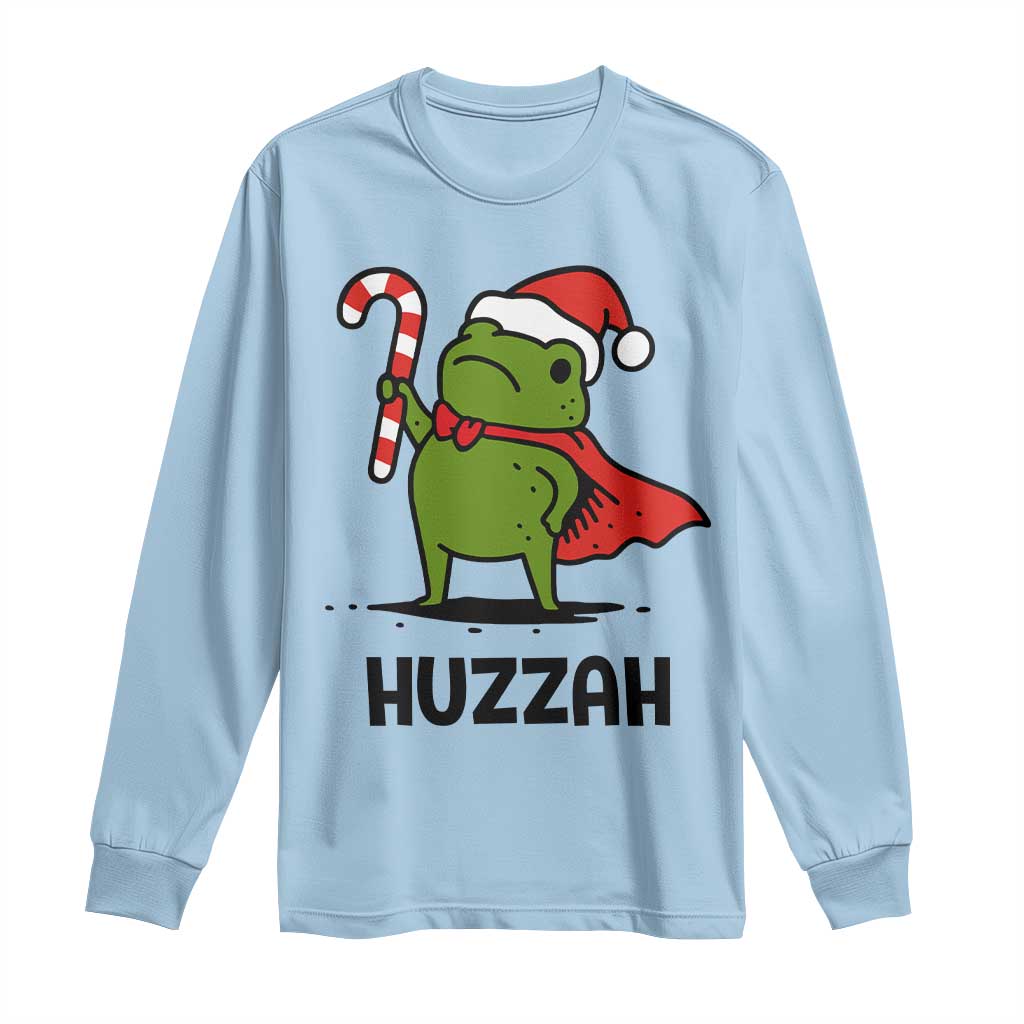 Funny Christmas Huzzah Frog Knight Meme Quote Long Sleeve Shirt TS11 Light Blue Print Your Wear