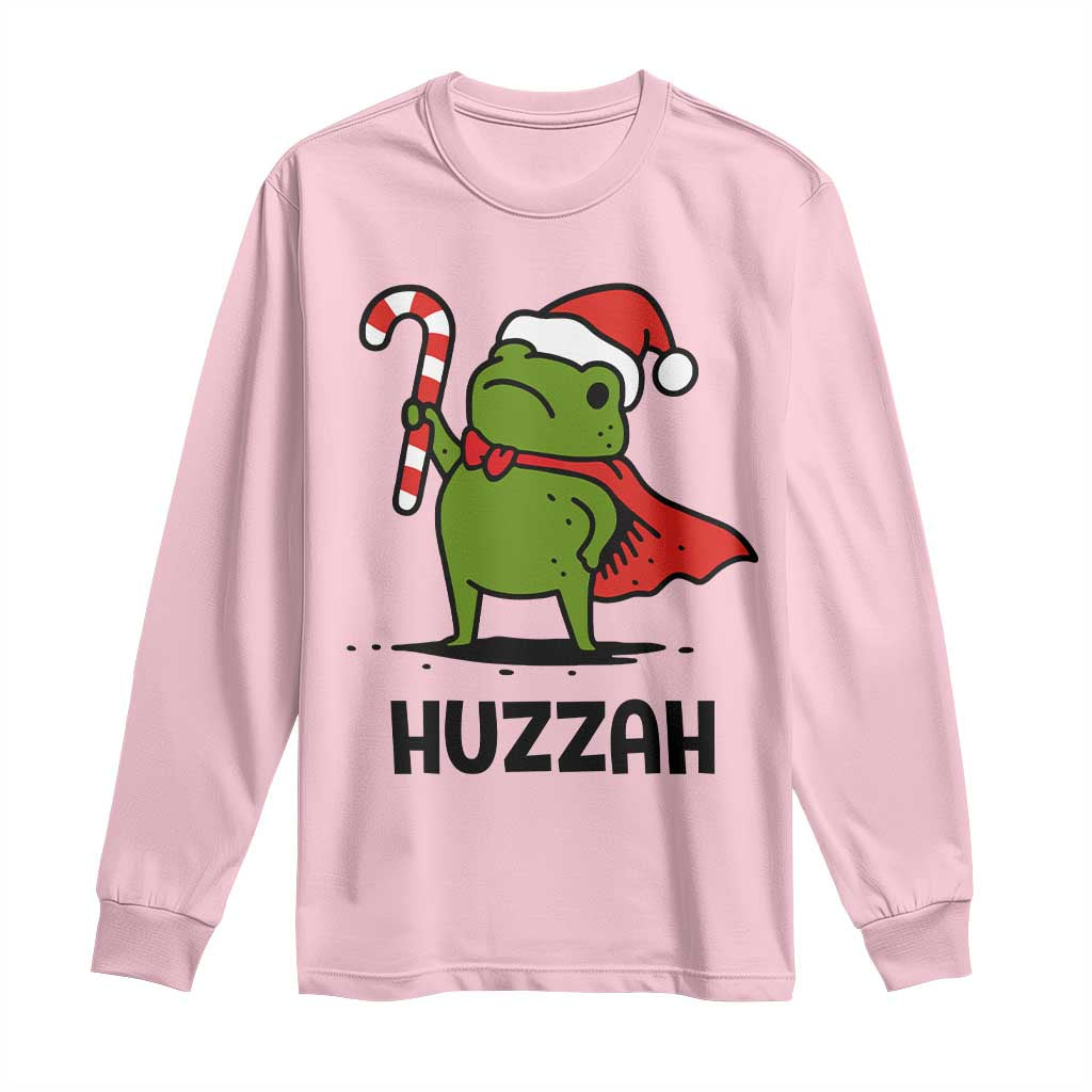 Funny Christmas Huzzah Frog Knight Meme Quote Long Sleeve Shirt TS11 Light Pink Print Your Wear